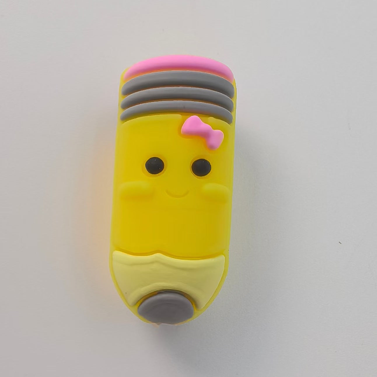 20Pcs Silicone 3D Focal Beads Bow Yellow Pencil Holding Pink Bow 5