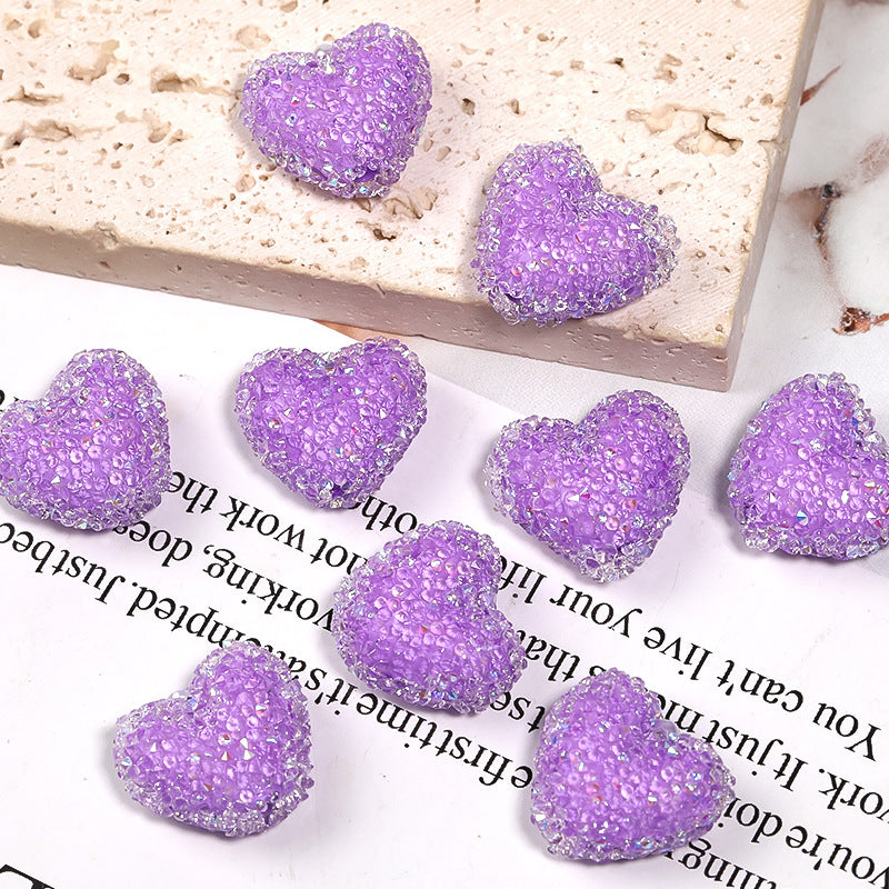 20pcs 20mm Rhinestone Heart Acrylic Beads for Jewelry Making 9