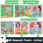 Children's Magnetic Animal Engineering Vehicles Puzzle Toys Wholesale