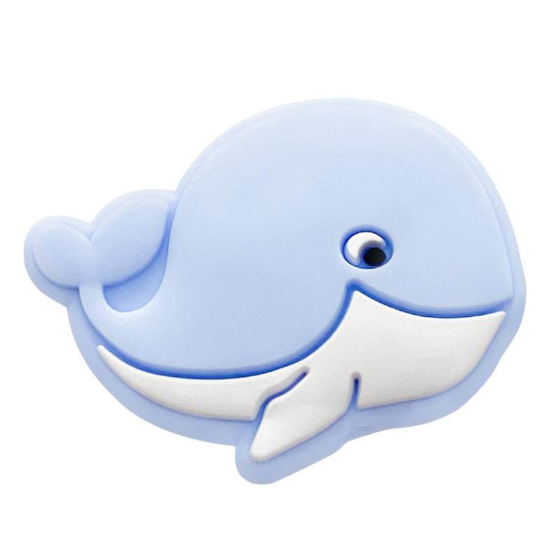 20pcs Silicone Focal Beads Whale Side Profile Design 6