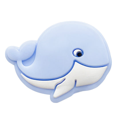 20pcs Silicone Focal Beads Whale Side Profile Design 6