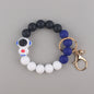 Astronaut Silicone Bead Wristlet Keychain with Key Ring 10