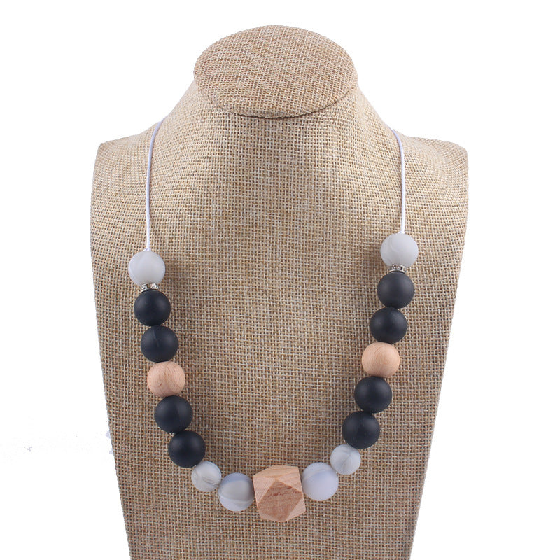Octagon Silicone Bead Necklace Adjustable Perimeter 61-70cm