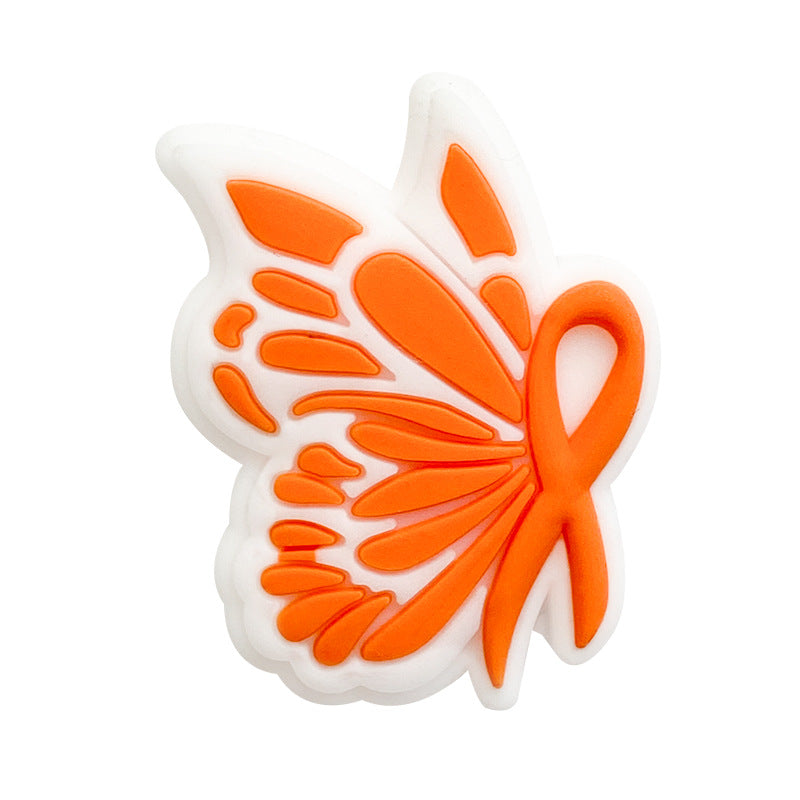 20pcs Silicone Focal Beads Bow Tie With Layered Wings 4