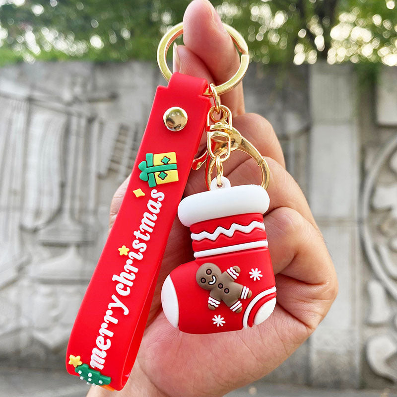 Cartoon Snowman PVC Keychain Christmas Holiday Charm 18