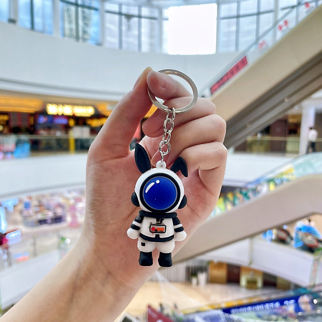 Rabbit Astronaut Silicone Bead Keychain Space Rabbit Charm 8