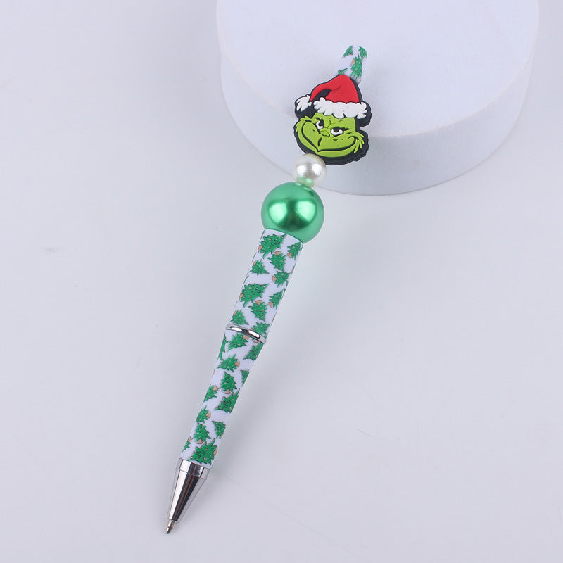 Santa Claus Snowman Silicone Beaded Pens Christmas Holiday Novelty Gift 16