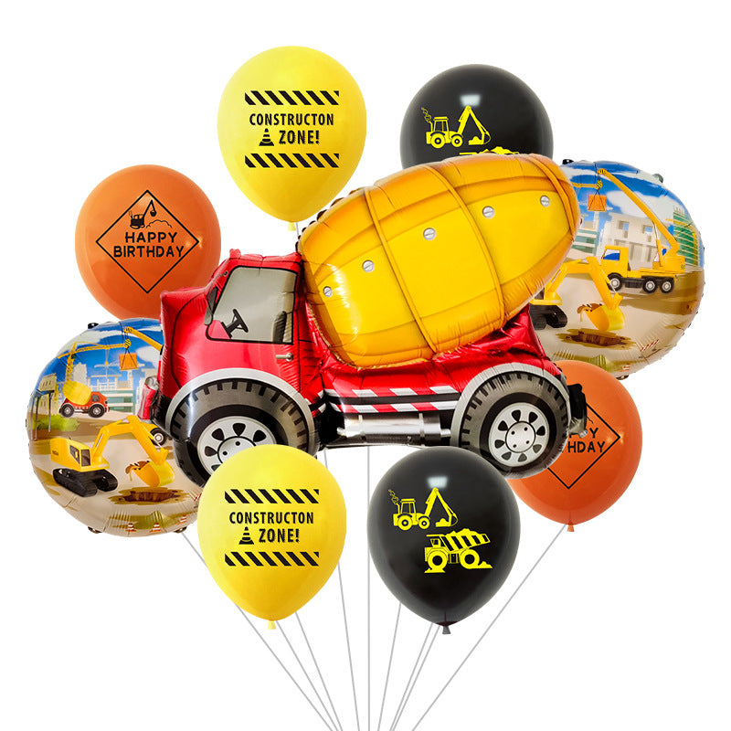 Excavator Foil Balloon Construction Party Decoration Set 9