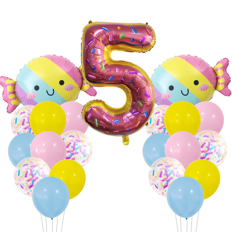 Candy Donuts Foil Balloon Set Party Decoration 1Set 8
