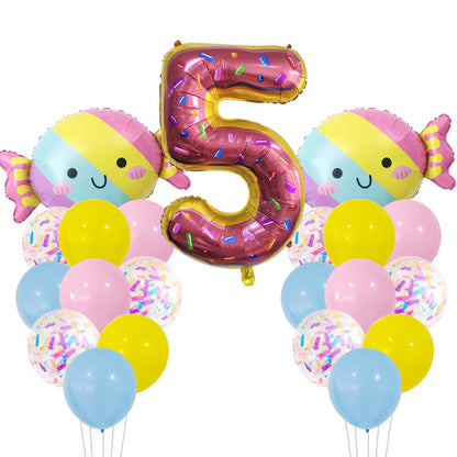 Candy Donuts Foil Balloon Set Party Decoration 1Set 8