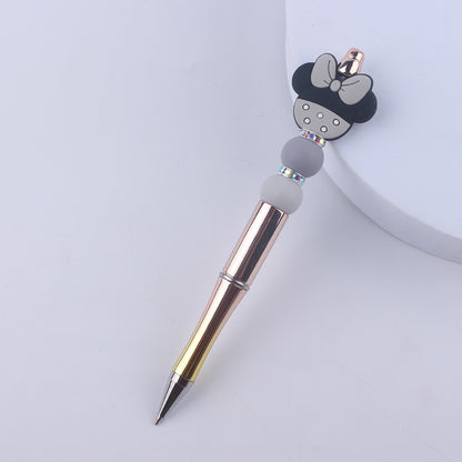 Animal Bow Silicone Beaded Pens Colorful Ballpoint Handmade Gift 11
