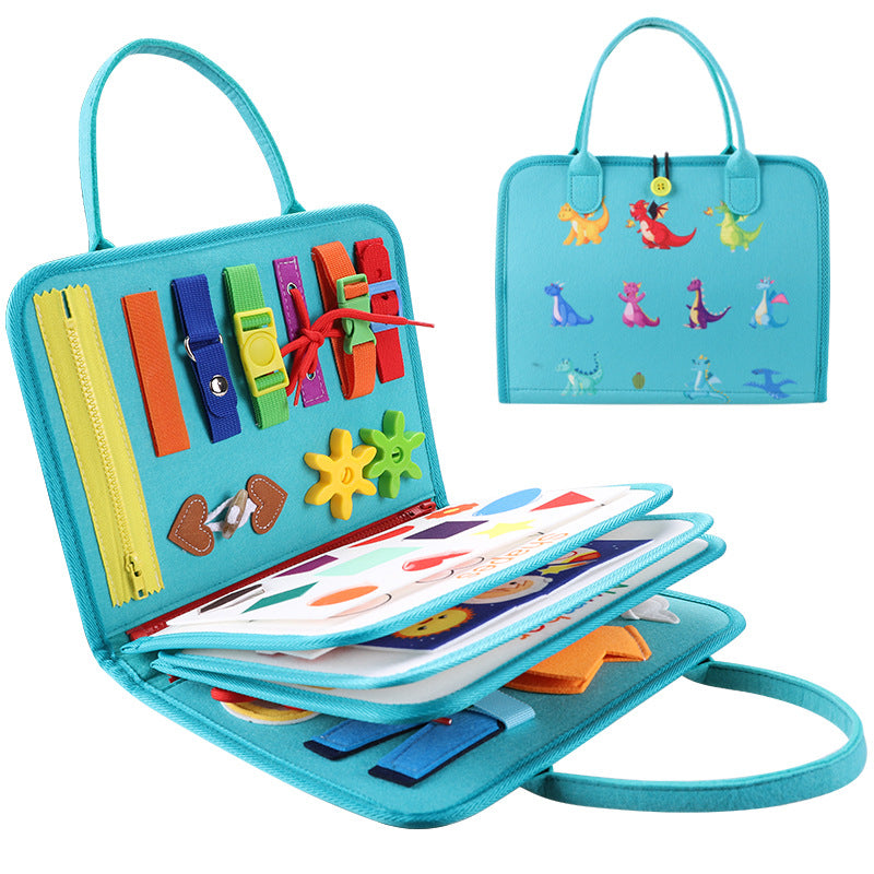 Dinosaur Montessori Busy Board Learning Toy for Toddlers