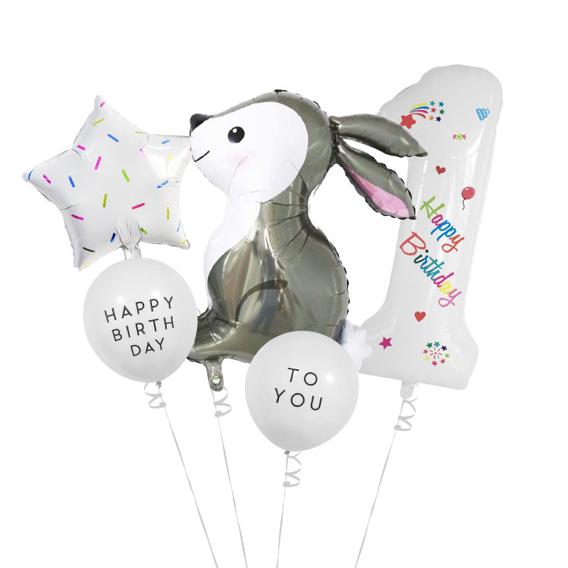 Easter Bunny Foil Balloon Set Party Decoration 4