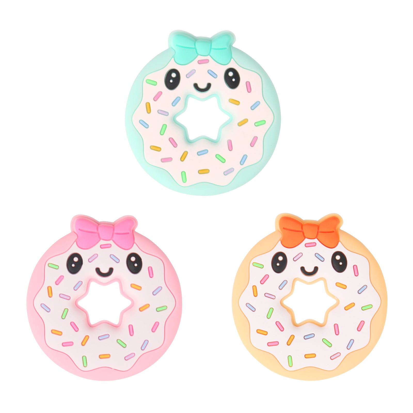 Silicone Donut Shape Baby Teething Toys 5 Pack 4