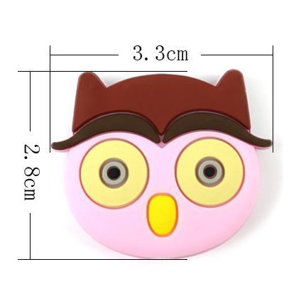 Silicone Focal Beads Cute Owl Front Facing Design 3