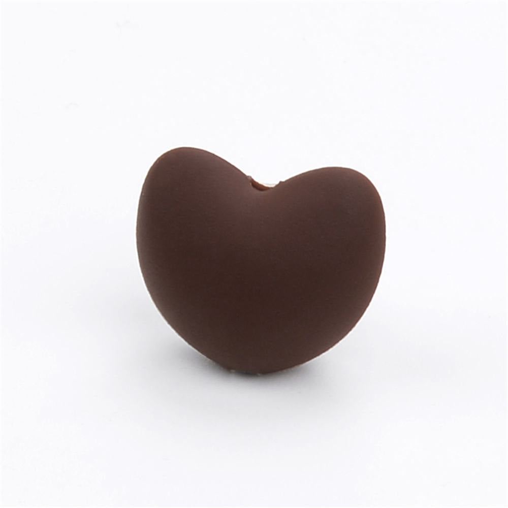 20pcs Silicone Focal Beads Heart Shaped Smooth Surface 19