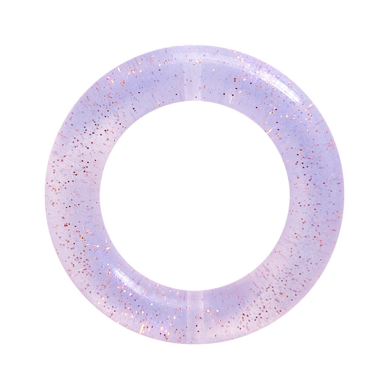 10pcs Circle Love Heart Silicone Beads Glitter Finish 7