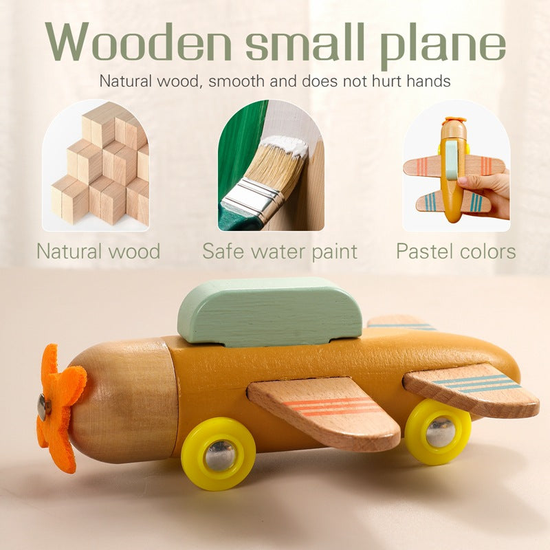 Wooden Small Aircraft Model Educational Toy 2