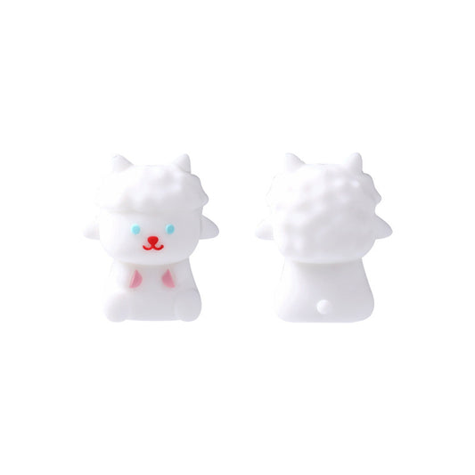 Silicone 3D Focal Beads Sheep Sitting Pose