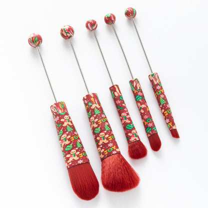 5Pcs Halloween Christmas Beadable Makeup Brush Set DIY Craft Supplies 13