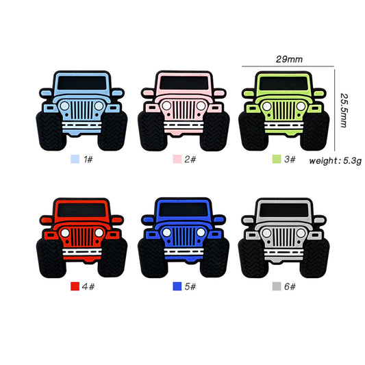 20pcs Silicone Focal Beads Large Cars Front Facing
