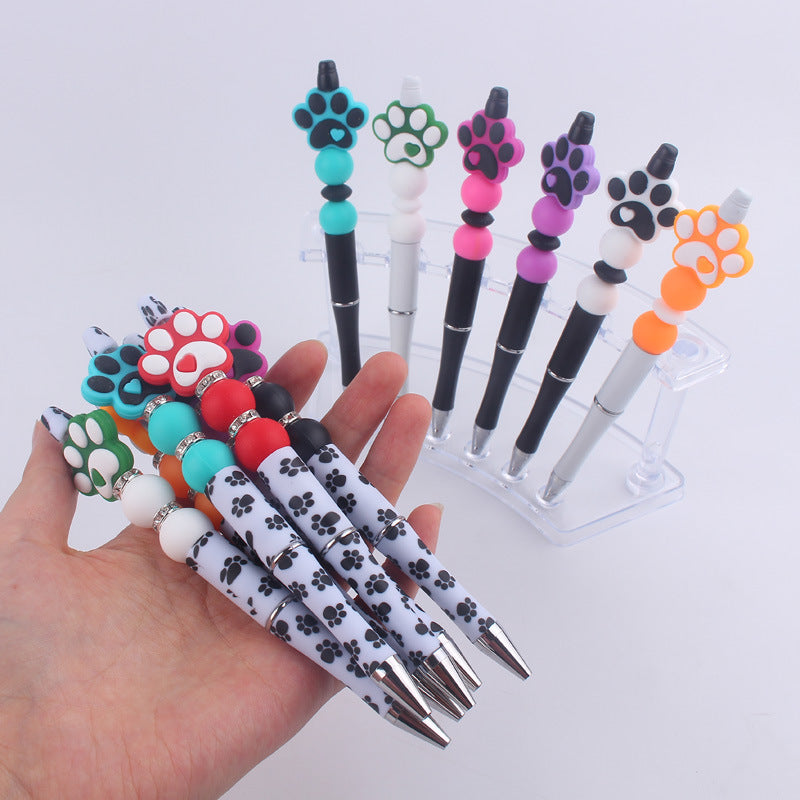 Dog Claw Silicone Beaded Pens Ballpoint Writing Office School Supplies 2