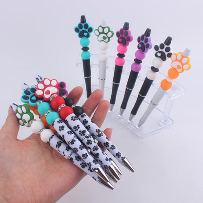 Dog Claw Silicone Beaded Pens Ballpoint Writing Office School Supplies 2