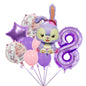 StellaLou Bunny Foil Balloon Birthday Party Decoration Set 13