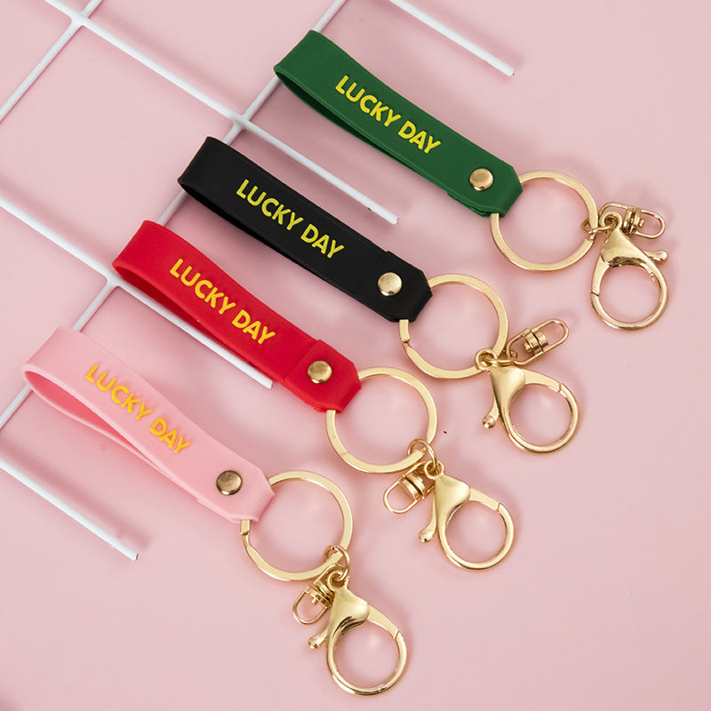 Lucky Day Soft Rubber PVC Keychain with Metal Ring and Hook 4