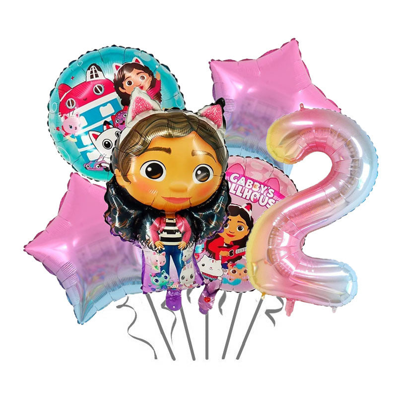 Gabby Dollhouse Foil Balloon Set Birthday Party Decoration 10