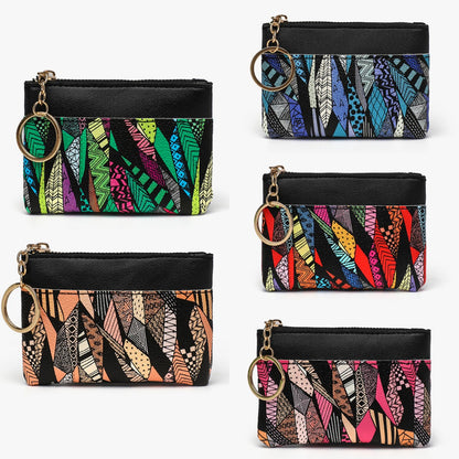 PU Leather Coin Purse Keychain Stylish Compact Wallet Accessory