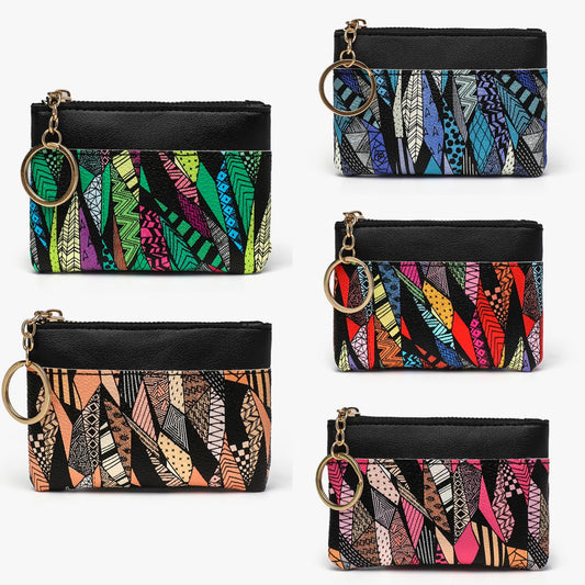 PU Leather Coin Purse Keychain Stylish Compact Wallet Accessory
