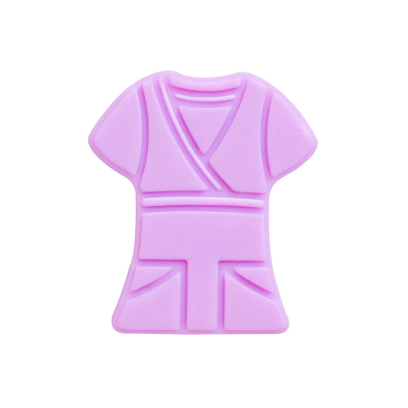 10pcs Silicone Focal Beads Cloth Shirt Shape with Belt Detail 13