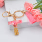 Resin Pink Tassel Letter Keychain A to Z Initial Charm 46