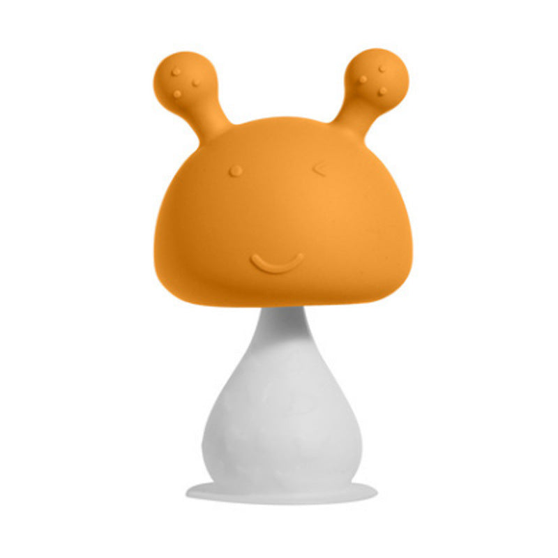 Silicone Mushroom Shaped Baby Teething Toy with Ringing Bell 9