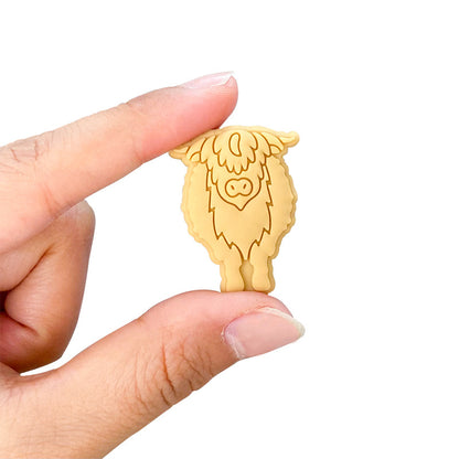 20pcs Silicone Focal Beads Yak Bull Front Facing Detail 3