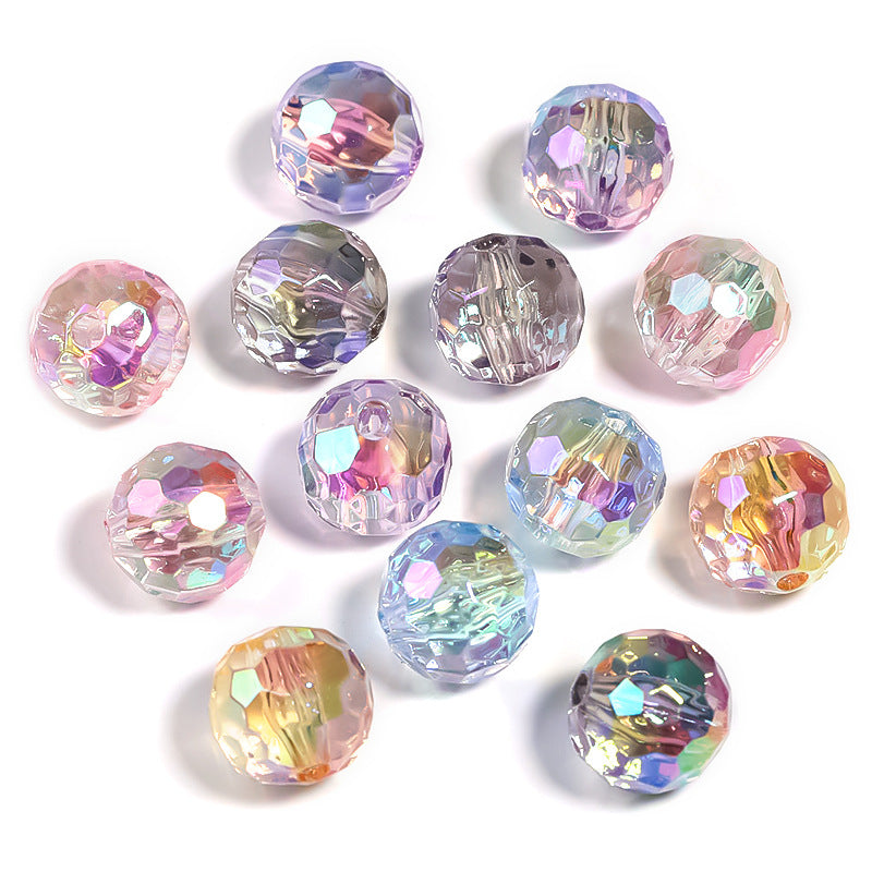 100pcs 12mm Section Round UV Finish Acrylic Beads Jewelry Making 4