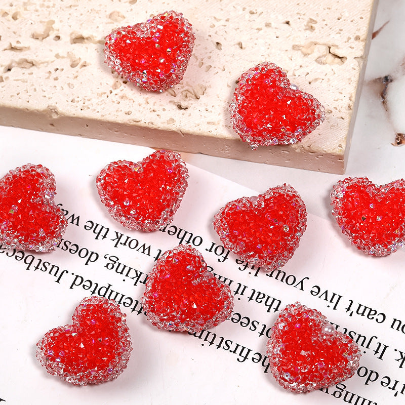 20pcs 20mm Rhinestone Heart Acrylic Beads for Jewelry Making 6