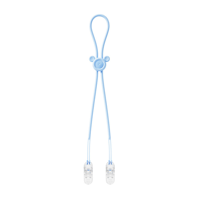 Silicone Baby Teether Anti Loss Rope with Clip 42.5cm 18