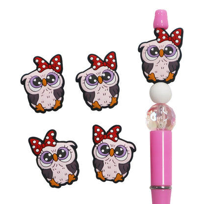 Silicone Focal Beads Animal Tiger Owl Cat Lion Sheep Giraffe Shapes 5
