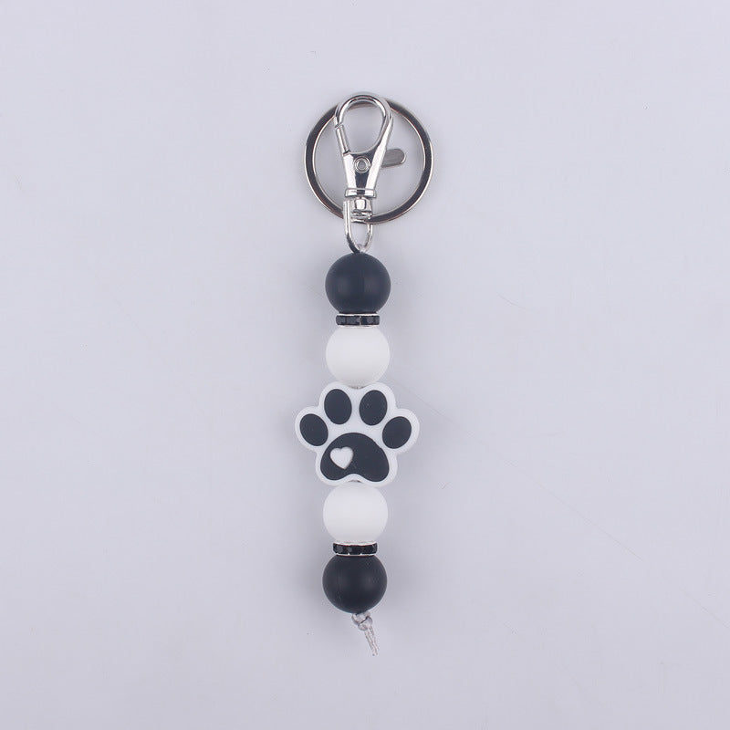 Cartoon Dog Claw Silicone Bead Keychain Charm with Lobster Clasp 6