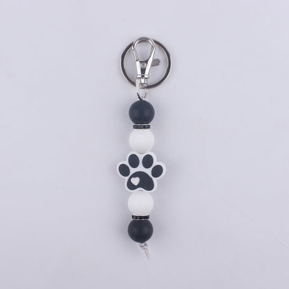 Cartoon Dog Claw Silicone Bead Keychain Charm with Lobster Clasp 6