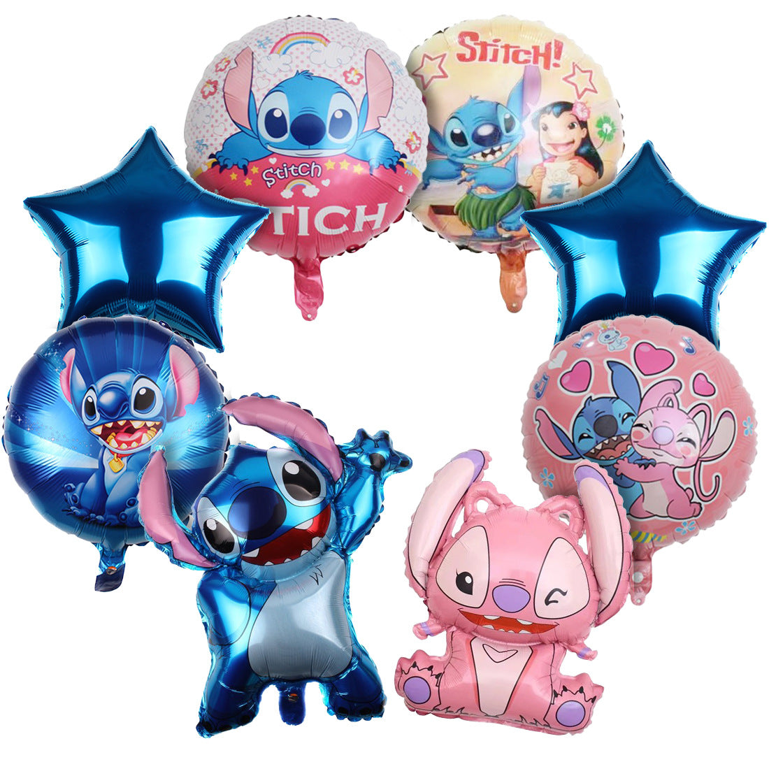 Stitch Foil Balloons Party Decoration Set 5pcs 19
