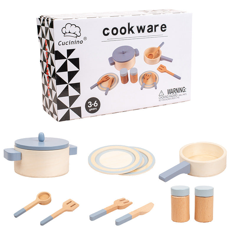Wooden Pretend Play Cooking Set Montessori Toys for Kids