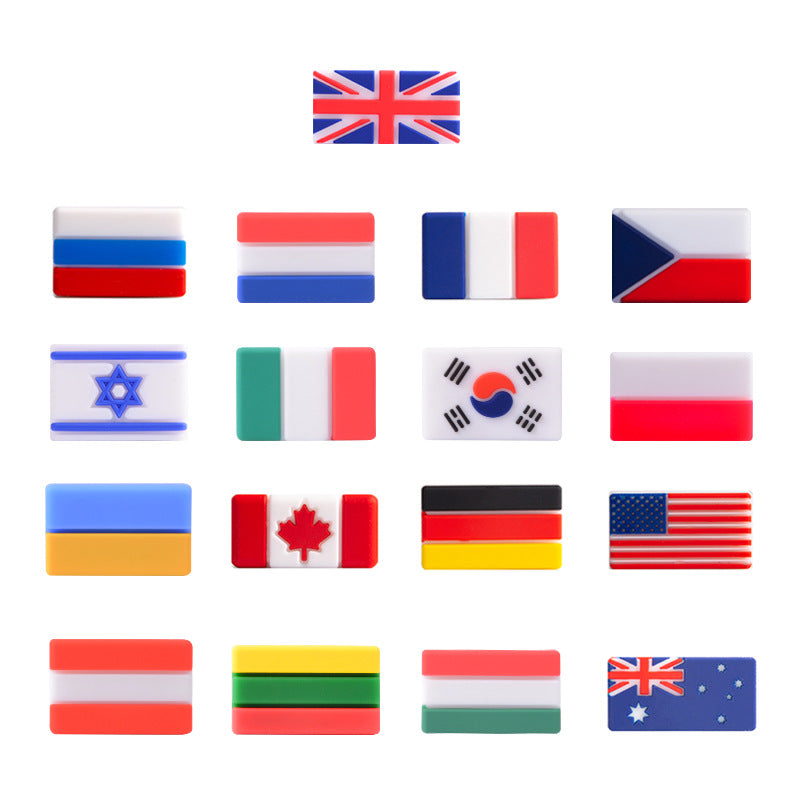 20pcs Silicone Focal Beads Flag Rectangular Shape 2