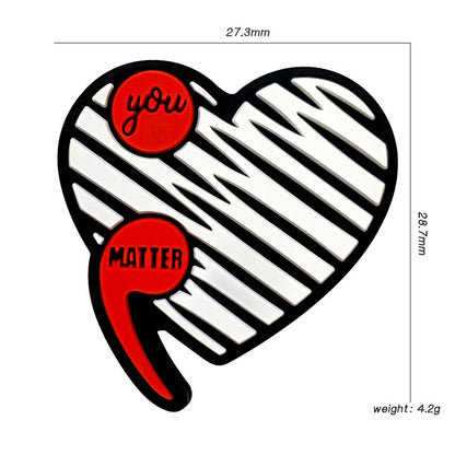 20Pcs Silicone Focal Beads Heart Comma Image Front Facing 3