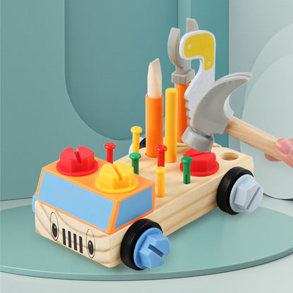Wooden Nut Tool Cart Montessori Toys for Toddlers 19.5cm