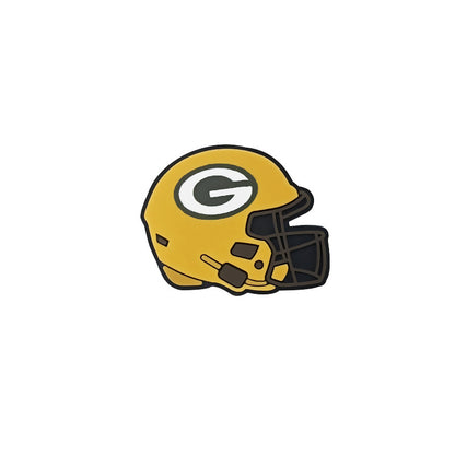 20pcs Silicone Focal Beads Football Helmet Printed Design 21
