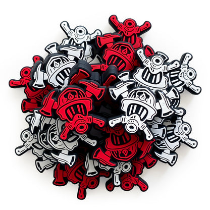 20Pcs Silicone Focal Beads Fire Hydrant Crossed Axes Design 4
