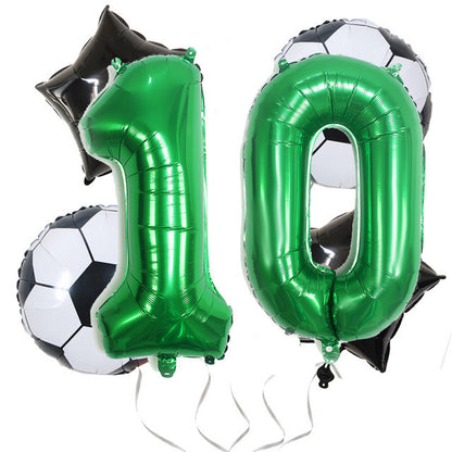 Green Digital Football Foil Balloon Set Birthday Party Decoration 2Set 32 Inch 17